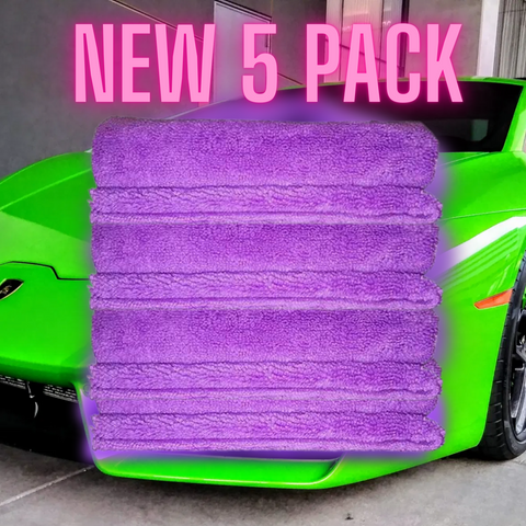 Image of BEST Purple Magic Edgeless 400 GSM Microfiber Towels-Purple 16"x16" -5 Pack