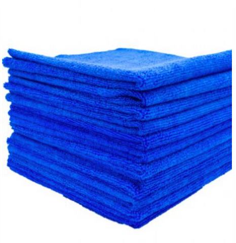 Image of Edgeless 350 GSM Microfiber Towels-Blue 16"x16" -12 pack For Leveling Ceramic Coatings